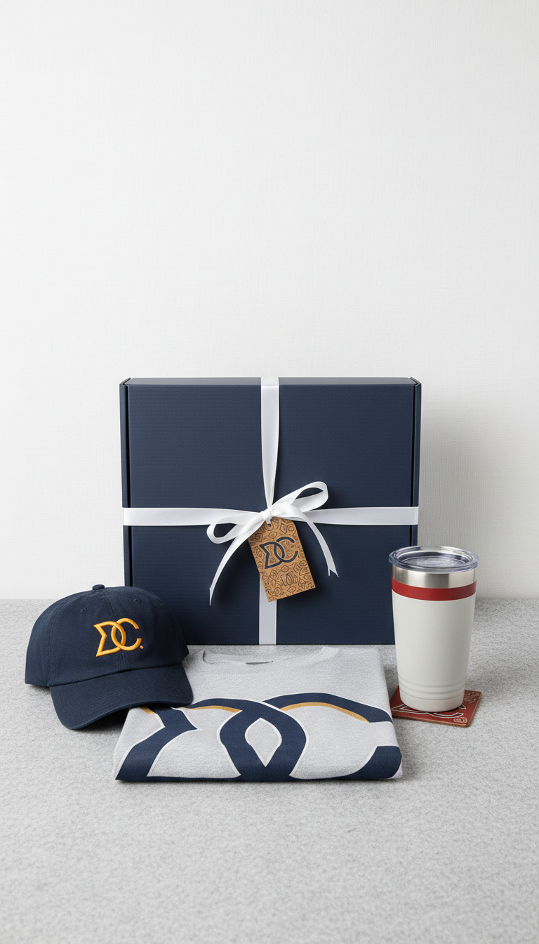 Fraternity-style gift box set with playful motifs