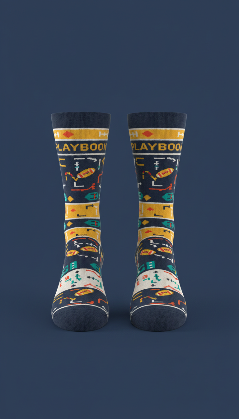 Playbook Pattern Novelty Socks